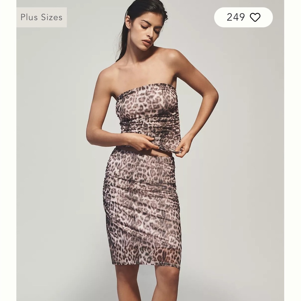 Maeve printed mesh knee length skirt